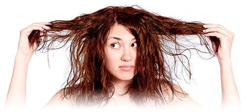 woman with dull hair